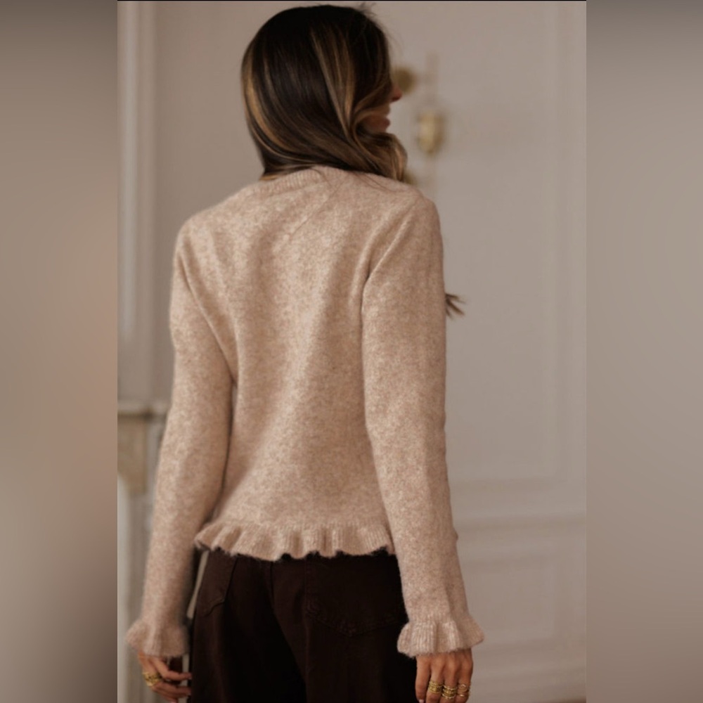 Riley - Ruffle Trim Button-Up Cardigan - Picture 2 of 5